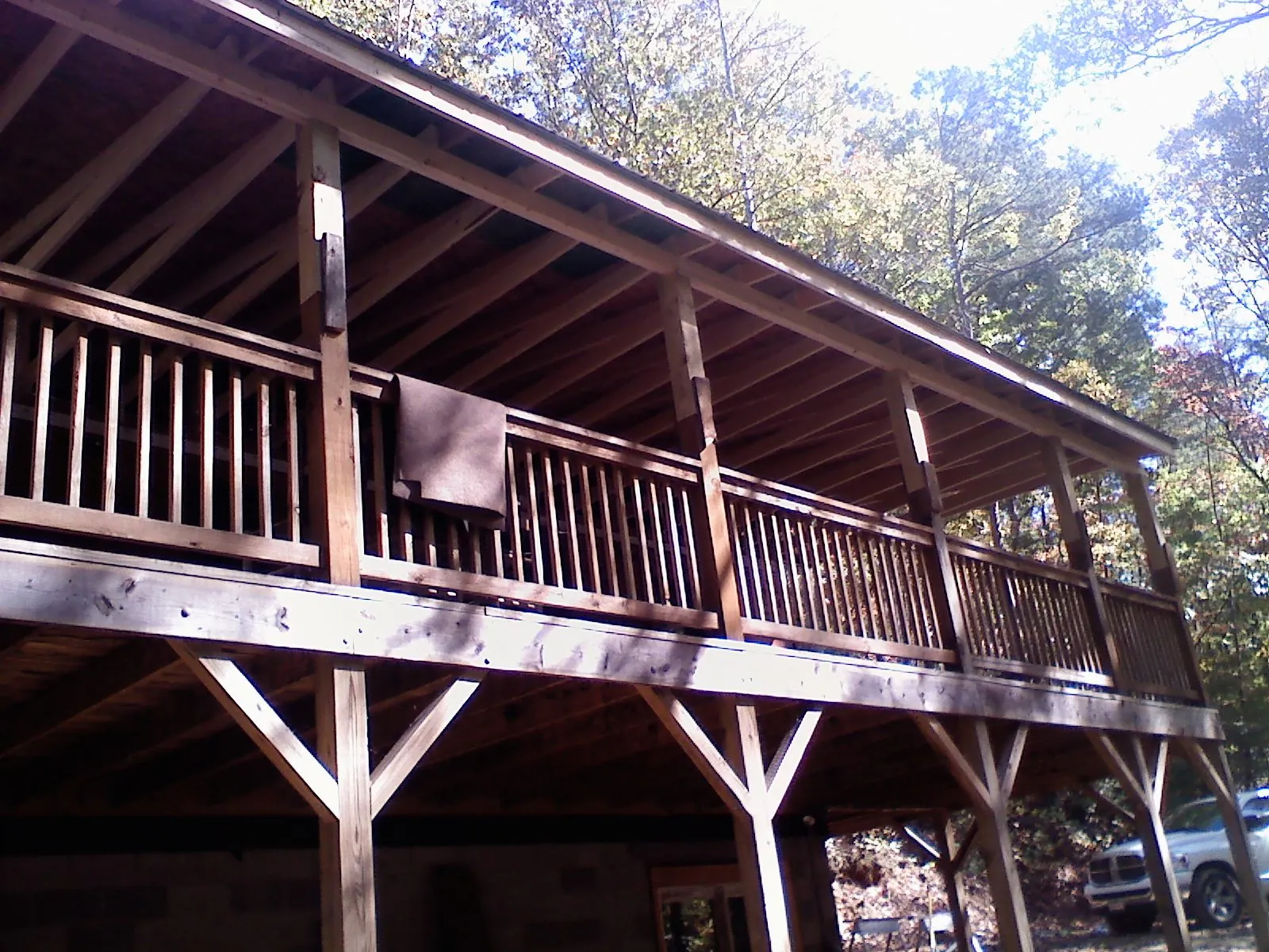 Timber framing under a new elevated porch and deck — Roof Leak Repair in Kempner by Roofing Brothers